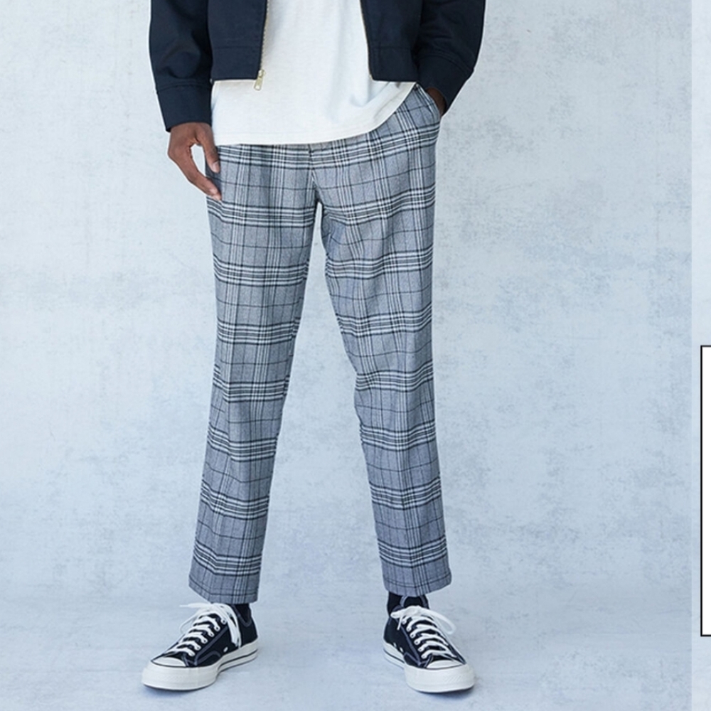 PaCsun slim chino gray plaid trouser pants size 34
